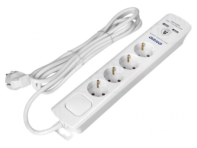 Prelungitor 4 Prize cu Protecție la Supratensiune 16A