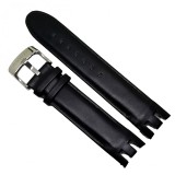 Cumpara ieftin Curea 21mm pentru ceas Swatch din piele naturala Neagra - 21mm - C3123