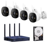 Kit supraveghere video WiFi IMOU cu 4 camere, NVR wireless si HDD inclus
