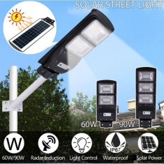 Lampa stradala 90W cu panou solar, acumulator, senzor de miscare,suport de prindere inclus foto