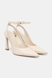 Answear Lab stilettos de piele femei, culoarea bej, cu toc cui