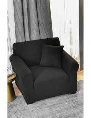 Husa de fotoliu marime S microfibra elastica negru foto