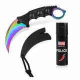 Cumpara ieftin Set cutit karambit si spray paralizant DEPOX&reg;, Rainbow Blade, 25 cm - Copie