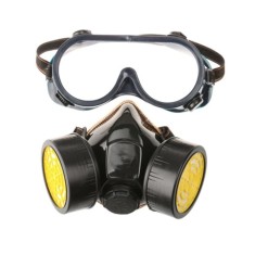 Masca de protectie si ochelari cu 2 filtre de carbon activ, pentru lucru in