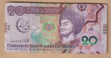 (1) BANCNOTA TURKMENISTAN - 20 MANAT 2017, A 5-A EDITIE A JOCURILOR ASIATICE DE SALA SI ARTE MARTIALE