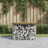 Banca gradina, design gabion, 63x44x42 cm, lemn pin impregnat GartenMobel Dekor, vidaXL