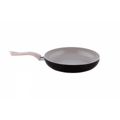 Tigaie ceramica Ertone ERT-MN 722, 22 cm, maner silicon detasabil, Crem/Negru foto