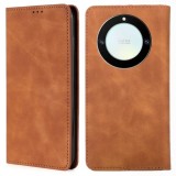 Husa Flip Tip Carte Deluxe Compatibila cu Honor Magic 8 Lite, Piele Ecologica, Stand, Maro