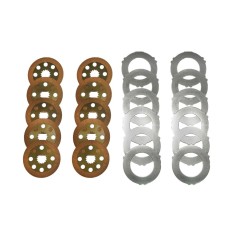 Set discuri frictiune 222x49.5x3.9mm Z=15, placa 240x140x3.8mm pentru JCB 1700B, 214, 215, 216, 217, 3C, 3CX, 3D, 3DX, 4C, 4CN, 4CX OEM 450-10224/450 foto