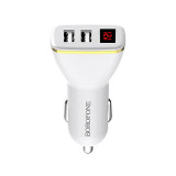 Cumpara ieftin Incarcator Auto Borofone BZ11 2xUSB 2.1A Cu Afisaj Led Alb