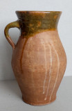 Canceu / Ulcea de lut ars de 23cm, ceramica traditionala romaneasca cca. 70 ani