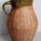 Canceu / Ulcea de lut ars de 23cm, ceramica traditionala romaneasca cca. 70 ani