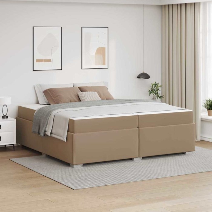 Cadru de pat Cappuccino 200 x 200 cm Piele artificială