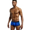 Sexy Chiloti Jockstrap Barbati JockMail Push Up Suspensor Boxeri Mesh Stripes, Alb, Albastru, Galben, Negru, L, M, XL, XXL