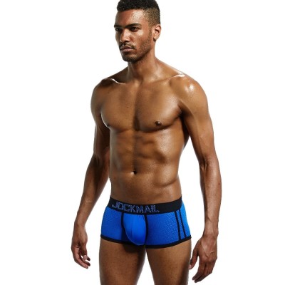 Sexy Chiloti Jockstrap Barbati JockMail Push Up Suspensor Boxeri Mesh Stripes foto