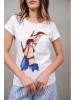 Tricou Barbati Monte Cervino Arnara Alb Imprimeu Pantof Bumbac Elastan Marime S-M
