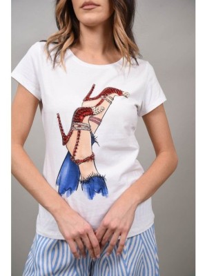 TRICOU IMPRIMEU PANTOF ARNARA Alb S-M foto