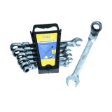 Set chei combinate Articulate si inelare cu clichet 8-19mm 7 piese