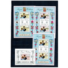 Anguilla 1981 - Royal Wedding, Charles&amp;amp;Diana, serie minicoli si colita neuzata
