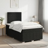 Cumpara ieftin Pat boxspring cu saltea Negru 120 x 190 cm Tesatura