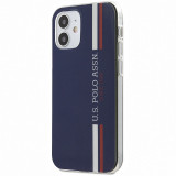 Husa TPU U.S. Polo Tricolor Vertical Stripes Apple iPhone 12 / Apple iPhone 12 Pro, Bleumarin USHCP12MPCUSSNV