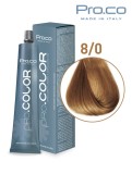 Vopsea de par profesional PRO.COLOR 100 ml - Pro.Co - 8/0 BLOND DESCHIS