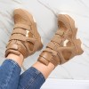 Sneakers Dama Platforma Piele Ecologica Kaki Anamil, 39, Inaltime 9.5/3.5cm, Trendy