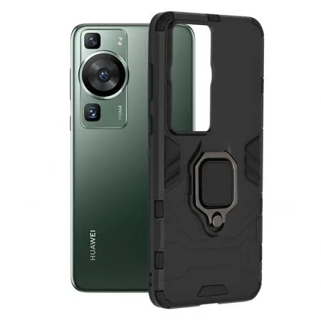 Husa Huawei P60 P60 Pro Antisoc cu Inel Negru Techsuit SS