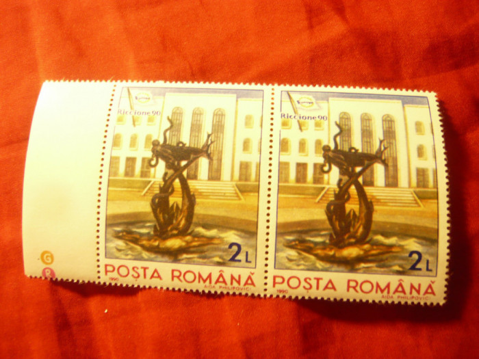 Serie Romania 1990 -Expozitia -Targ Riccione &#039;90, 2x1 valori