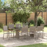 VidaXL Set de masă pentru grădină 9 pcs Gri 190 x 80 x 75 cm poliratan