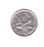 Moneda Canada 25 cents/centi 1972, stare buna, curata