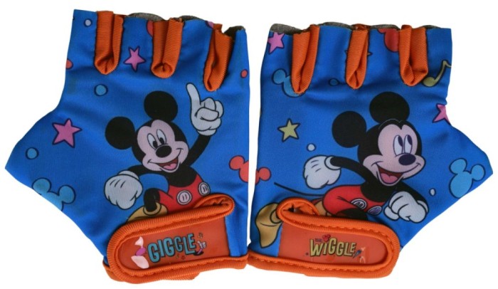 Manusi ciclisti copii Mickey Mouse, culoare albastru/portocaliu Cod:1279
