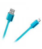 Cablu USB - micro USB 1m NYLON M-LIFE albastru