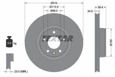 TEXTAR 92132205 PRO+ Disc frana foto