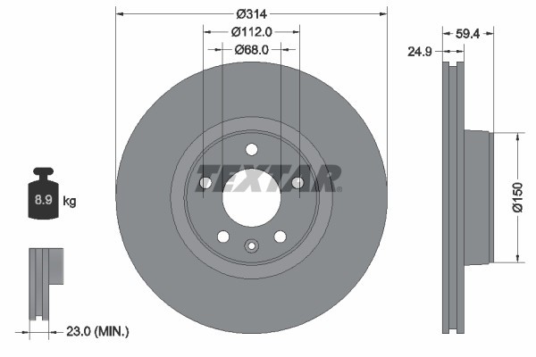 TEXTAR 92132205 PRO+ Disc frana