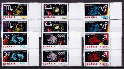 RO 2001 LP 1574 &amp;quot;Semnele zodiacului I &amp;quot; serie pereche V , MNH foto