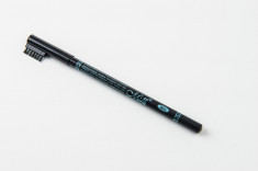 Creion pentru sprancene M.N cu perie - 001 Negru foto