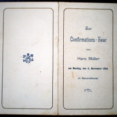 P.190 GERMANIA INVITATIE CELEBRARE HANS MÜLLER + MENIU 1899