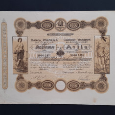 Actiune 1926 Banca poporala din Ciacova / titlu / actiuni