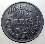 7.399 ROMANIA WWII 5 LEI 1942, Zinc