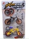 Set 2 Biciclete Sport Miniatura cu Accesorii, 10x7cm, Recomandat 3+ Ani
