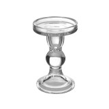 Suport Lumanare tip sfesnic cu dubla utilizare, Sticla, Transparent, 8.5x13.5 cm, ATU-089500, Oem