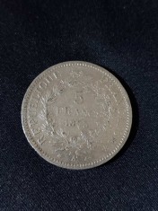 Fran?a 1873 A - 5 franci - moneda de argint foto