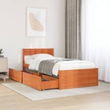 VidaXL Cadru pat fără saltea, maro ceruit, 90x190 cm, lemn masiv pin