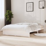 Cumpara ieftin Cadru de pat, alb, 140x200 cm, lemn masiv