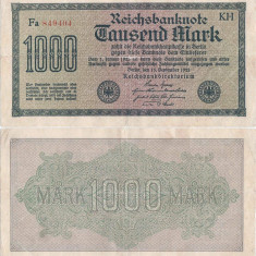 1922 (15 Septembrie), 1.000 Mark (P-76f.2) - Germania