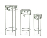 Set 3 suporturi flori otel verde Harriet 20x50 cm, 25x60 cm, 30x70 cm