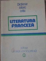 LITERATURA FRANCEZA DICTIONAR ISTORIC CRITIC-ELENA BRATEANU LUMINITA CIUCHINDEL ELENA GORUNESCU ANGELA ION IRINA foto