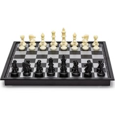 Sah magnetic, joc interactiv cu 32 piese, tabla de joc 32x32 cm, RESIGILAT