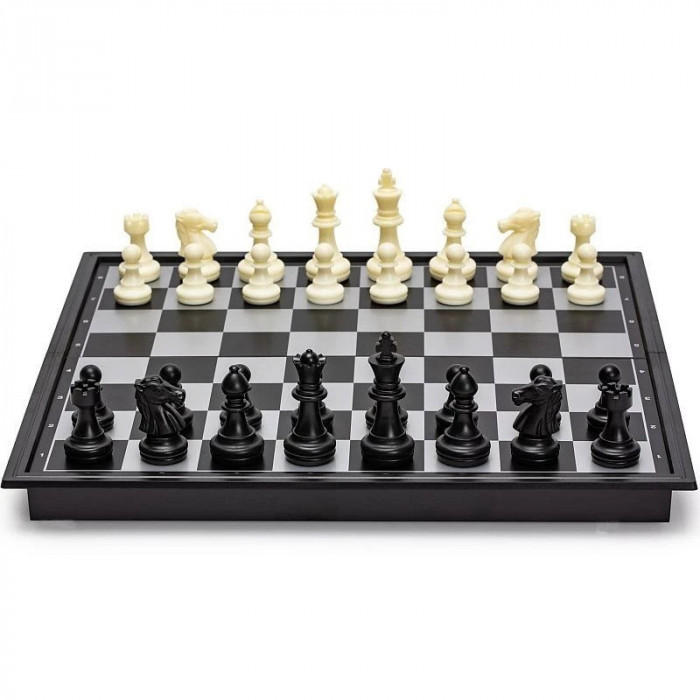 Sah magnetic, joc interactiv cu 32 piese, tabla de joc 32x32 cm, RESIGILAT